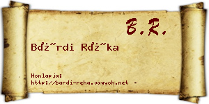 Bárdi Réka névjegykártya
